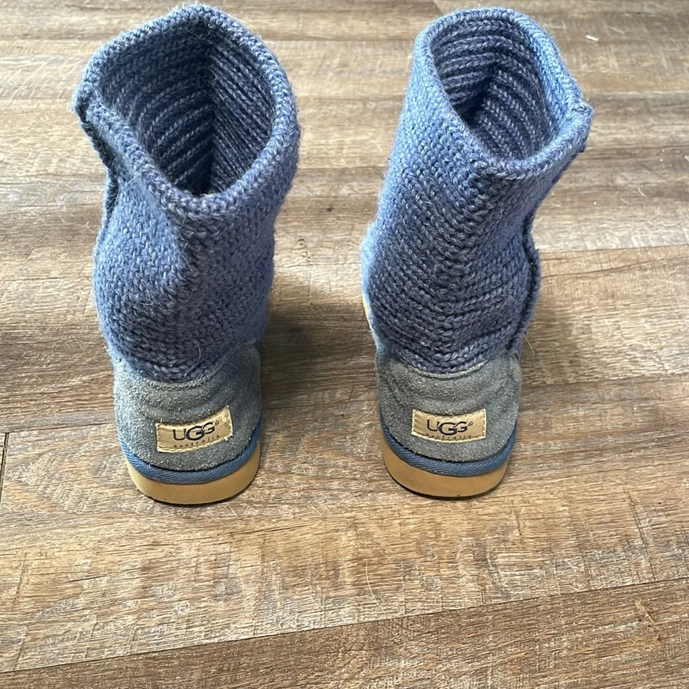 UGG Australia Cardy Knit Sweater Slip On Boots Blue